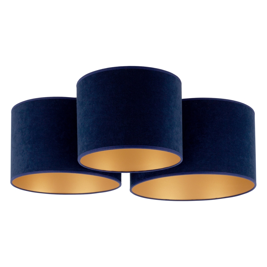 Duolla - Taklampa ROLLER TRIO 3xE27/60W/230V blå