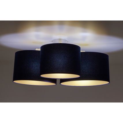 Duolla - Taklampa ROLLER TRIO 3xE27/60W/230V blå