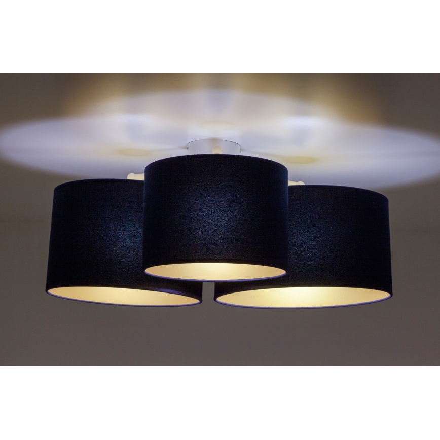Duolla - Taklampa ROLLER TRIO 3xE27/60W/230V blå