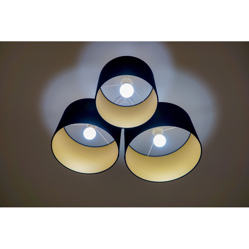 Duolla - Taklampa ROLLER TRIO 3xE27/60W/230V blå