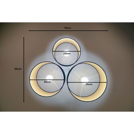 Duolla - Taklampa ROLLER TRIO 3xE27/60W/230V blå