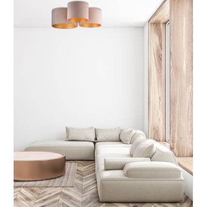 Duolla - Taklampa ROLLER TRIO 3xE27/60W/230V brun