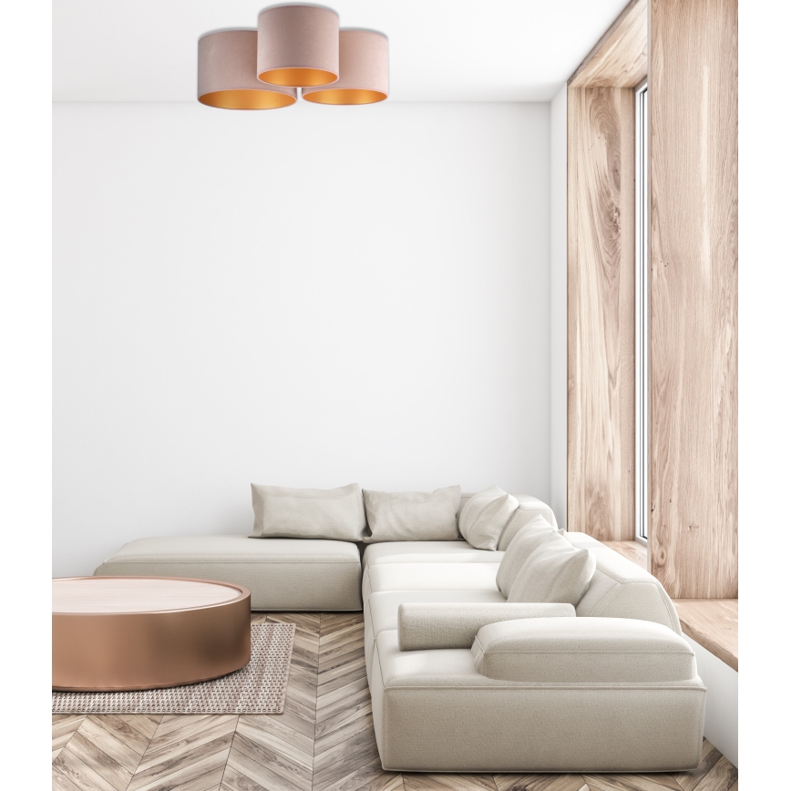 Duolla - Taklampa ROLLER TRIO 3xE27/60W/230V brun