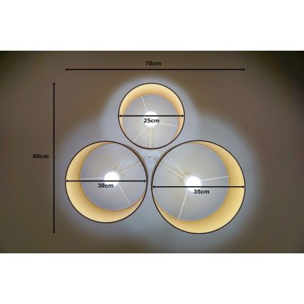 Duolla - Taklampa ROLLER TRIO 3xE27/60W/230V brun