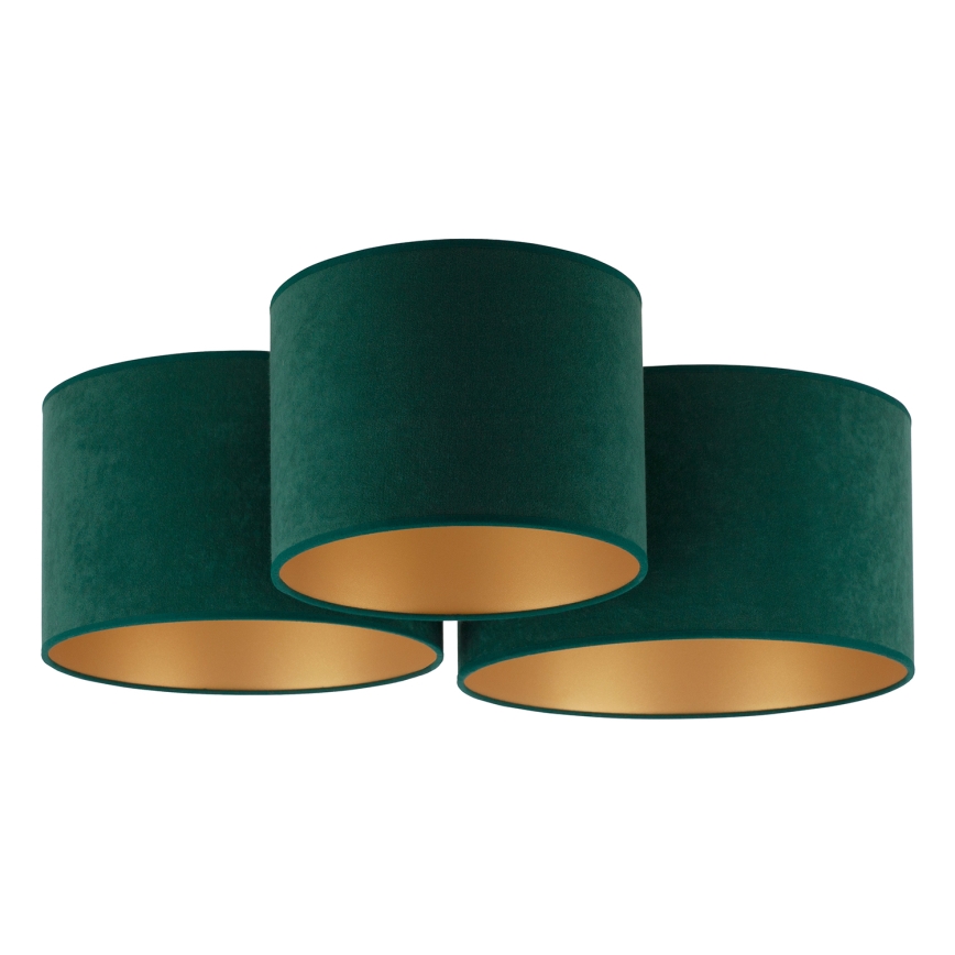Duolla - Taklampa ROLLER TRIO 3xE27/60W/230V grön/guld