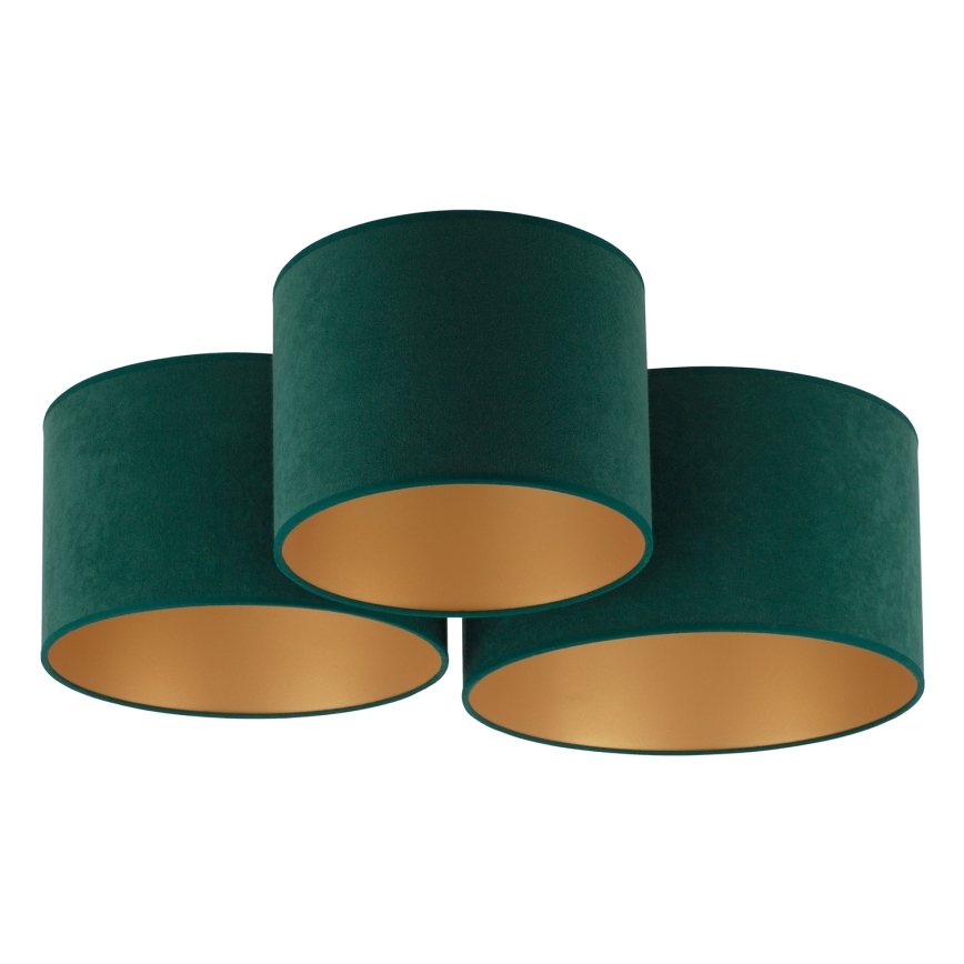 Duolla - Taklampa ROLLER TRIO 3xE27/60W/230V grön/guld