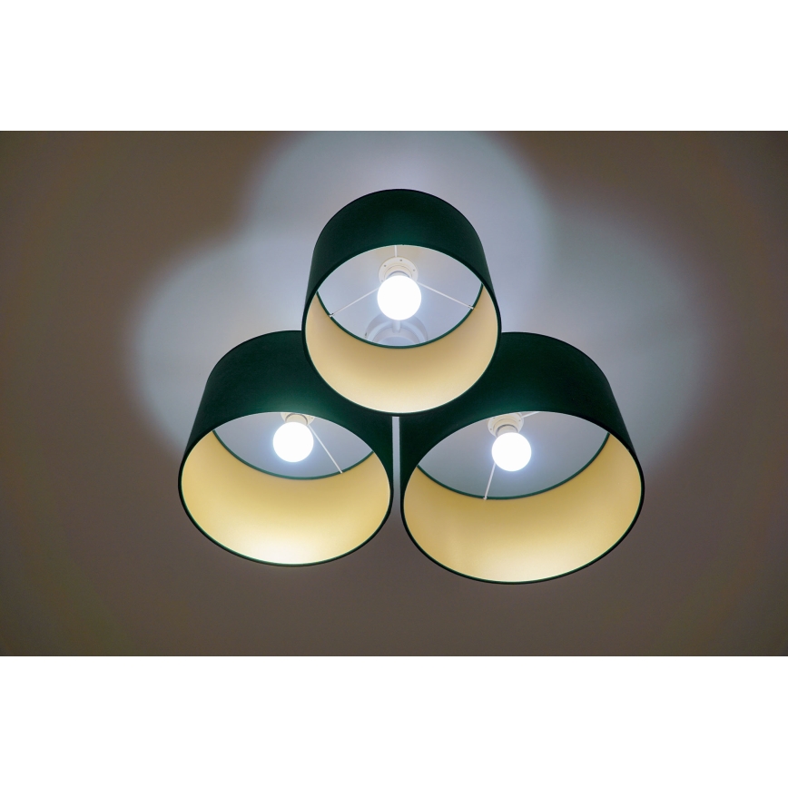 Duolla - Taklampa ROLLER TRIO 3xE27/60W/230V grön/guld