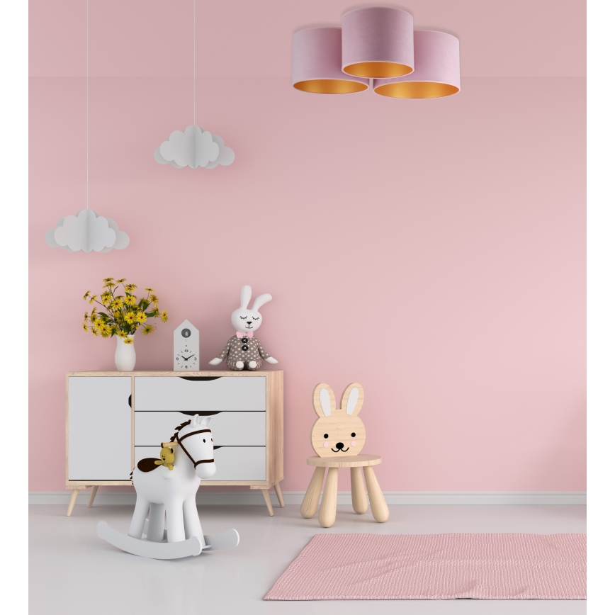 Duolla - Taklampa ROLLER TRIO 3xE27/60W/230V rosa