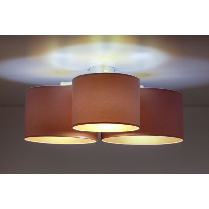 Duolla - Taklampa ROLLER TRIO 3xE27/60W/230V rosa