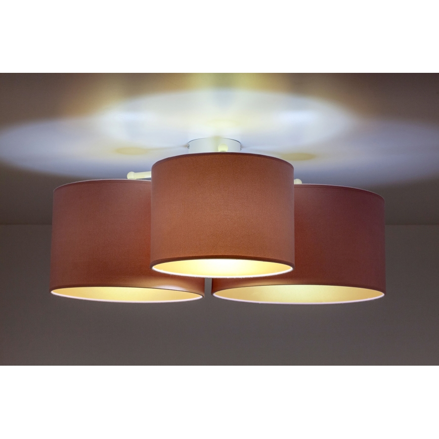 Duolla - Taklampa ROLLER TRIO 3xE27/60W/230V rosa