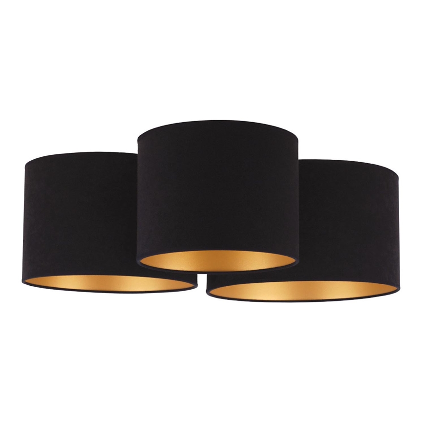 Duolla - Taklampa ROLLER TRIO 3xE27/60W/230V svart/guld