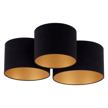 Duolla - Taklampa ROLLER TRIO 3xE27/60W/230V svart/guld