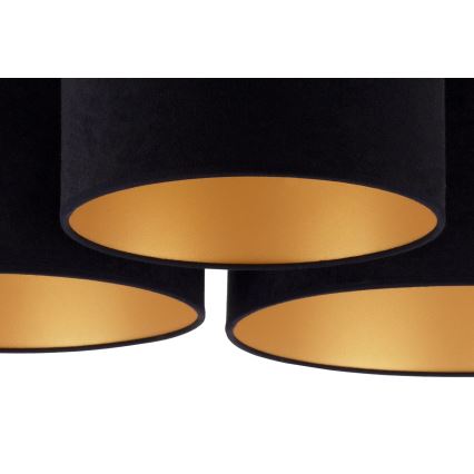 Duolla - Taklampa ROLLER TRIO 3xE27/60W/230V svart/guld