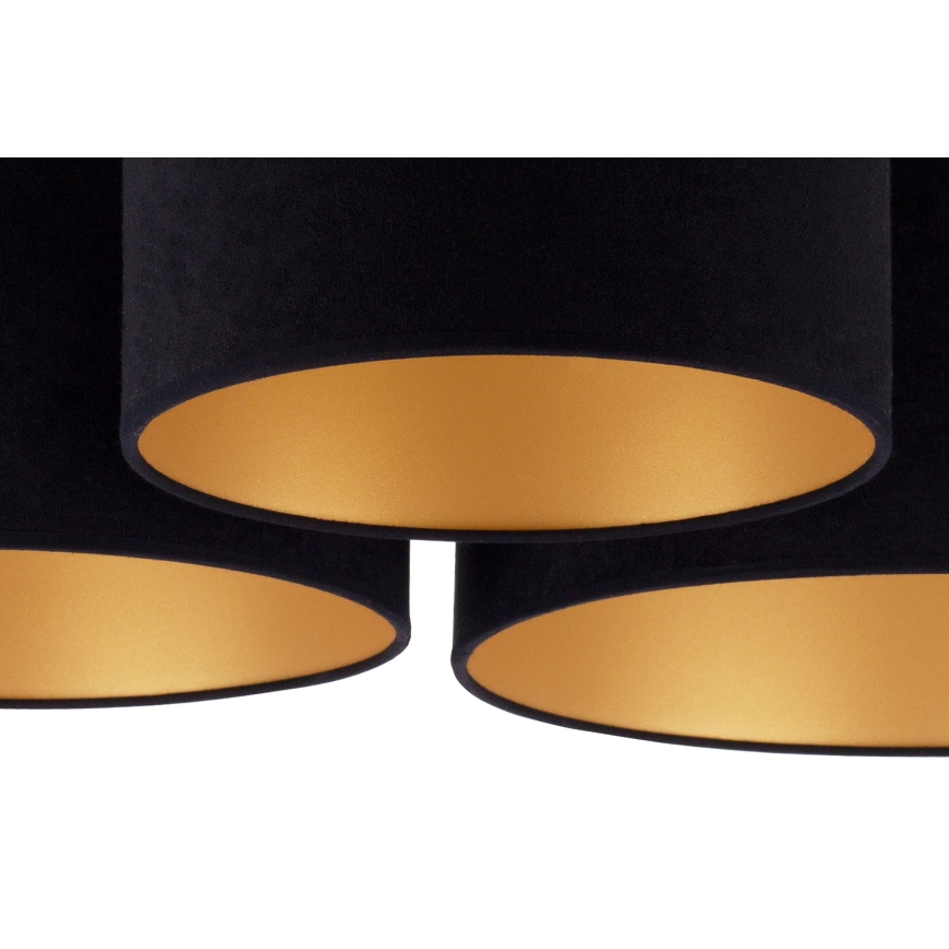 Duolla - Taklampa ROLLER TRIO 3xE27/60W/230V svart/guld