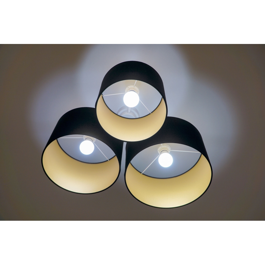Duolla - Taklampa ROLLER TRIO 3xE27/60W/230V svart/guld