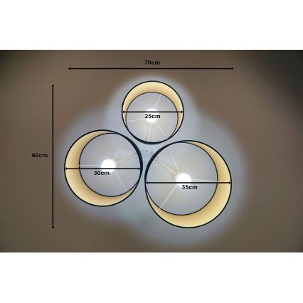 Duolla - Taklampa ROLLER TRIO 3xE27/60W/230V svart/guld