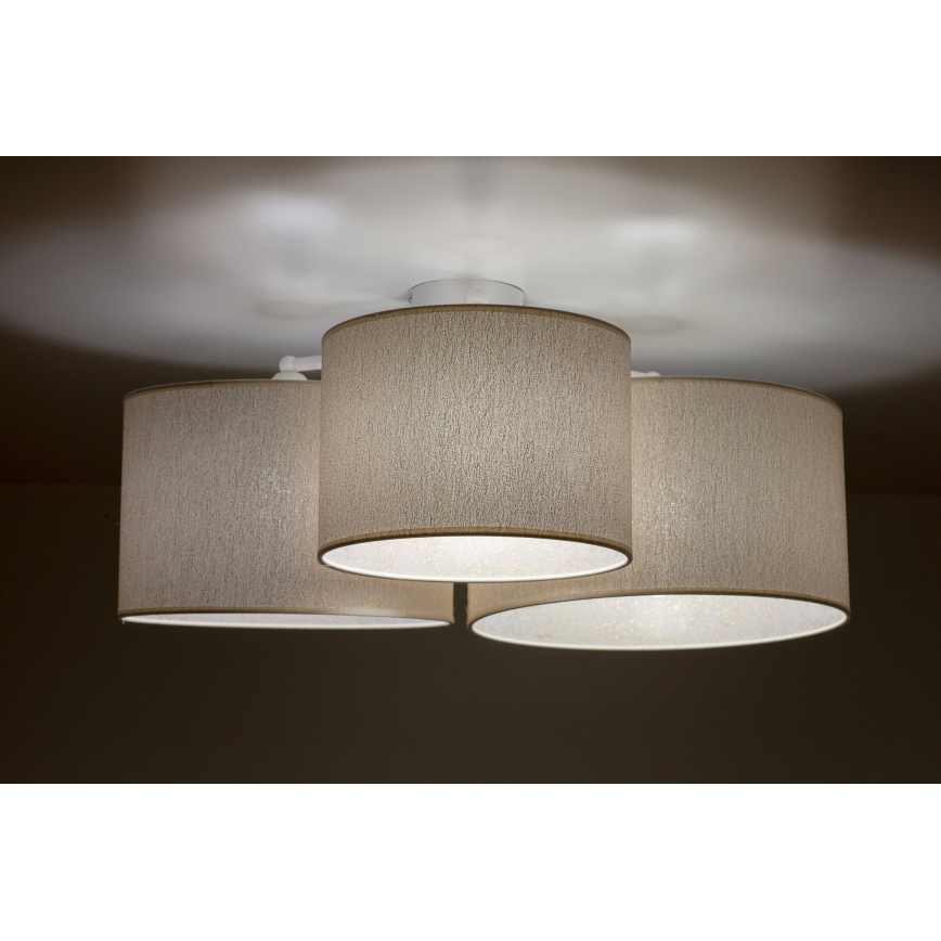 Duolla - Taklampa ROLLER TRIO 3xE27/60W/230V vit/guld