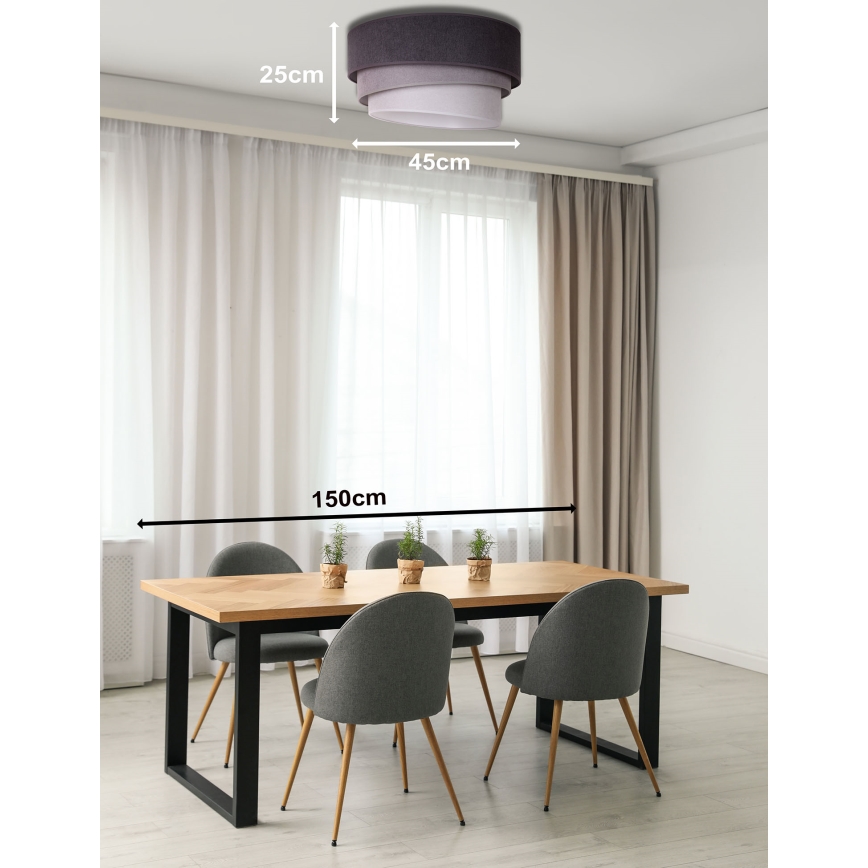 Duolla - Taklampa TRIO 1xE27/15W/230V diameter 45 cm antracit/grå/vit