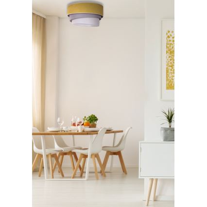Duolla - Taklampa TRIO 1xE27/15W/230V diameter 45 cm gul/grå/vit