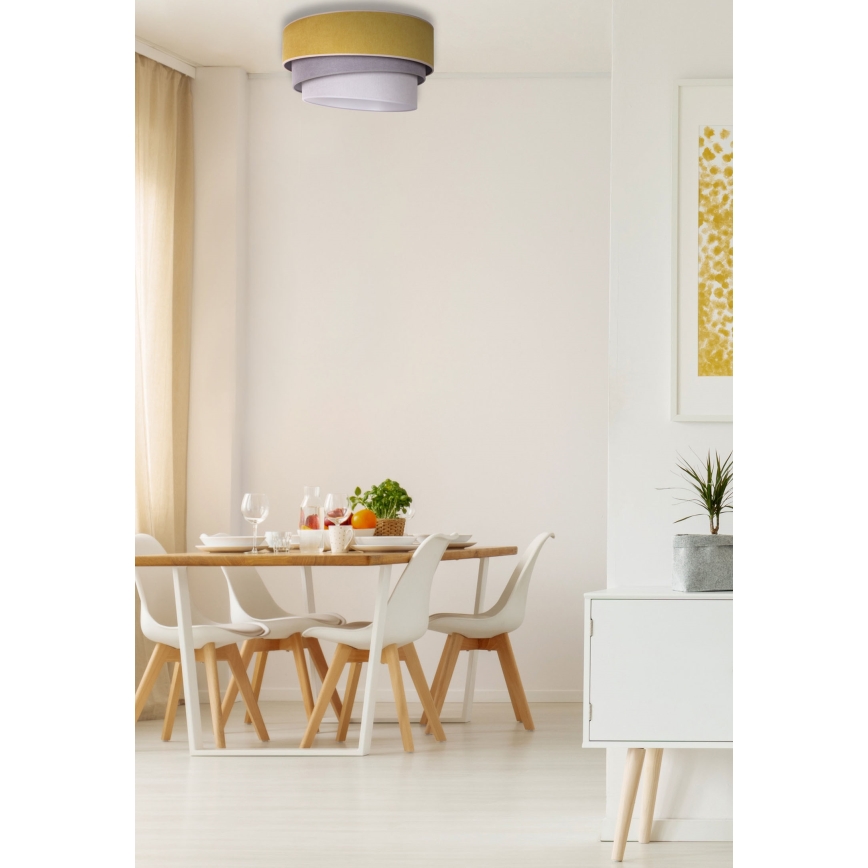 Duolla - Taklampa TRIO 1xE27/15W/230V diameter 45 cm gul/grå/vit