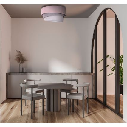 Duolla - Taklampa TRIO 1xE27/15W/230V diameter 45 cm rosa/grå/vit