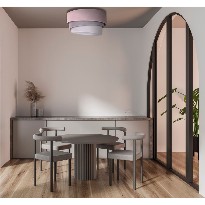 Duolla - Taklampa TRIO 1xE27/15W/230V diameter 45 cm rosa/grå/vit
