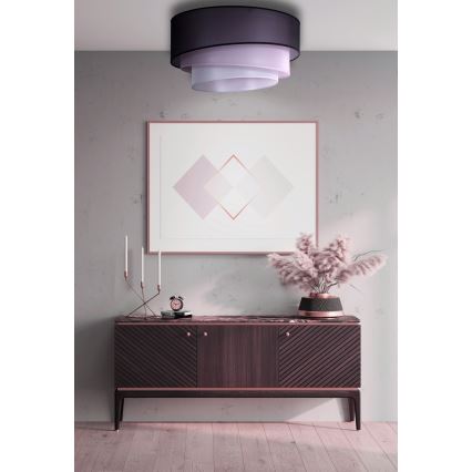 Duolla - Taklampa TRIO 1xE27/15W/230V diameter 45 cm svart/rosa/silver