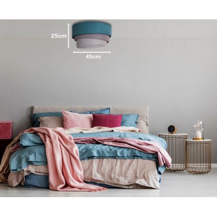 Duolla - Taklampa TRIO 1xE27/15W/230V diameter 45 cm turkos/grå/vit