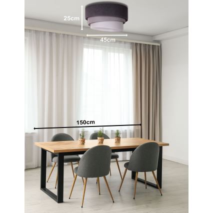 Duolla - Taklampa TRIO 1xE27/15W/230V Ø 45 cm antracit/grå/vit