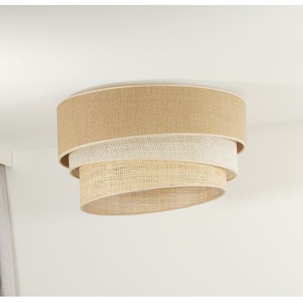 Duolla - Taklampa YUTE TRIO 3xE27/15W/230V diameter 60 cm brun/grå/beige