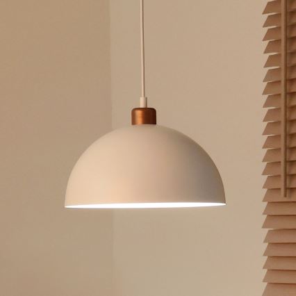 Duolla - Takpendel med kabel IRONLINE 1xE27/15W/230V Ø 27 cm vit/koppar