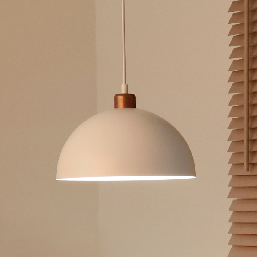 Duolla - Takpendel med kabel IRONLINE 1xE27/15W/230V Ø 27 cm vit/koppar