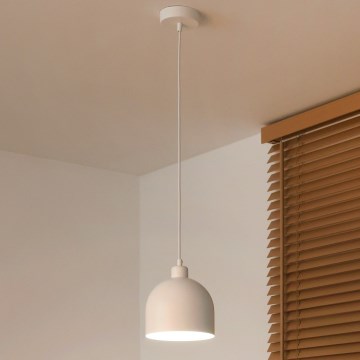 Duolla - Takpendel på sladd IRONLINE 1xE27/15W/230V Ø 17 cm vit