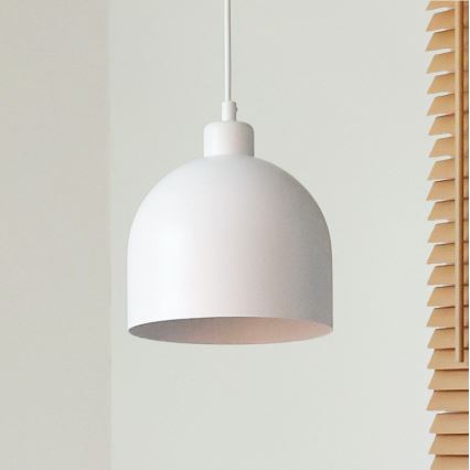 Duolla - Takpendel på sladd IRONLINE 1xE27/15W/230V Ø 17 cm vit