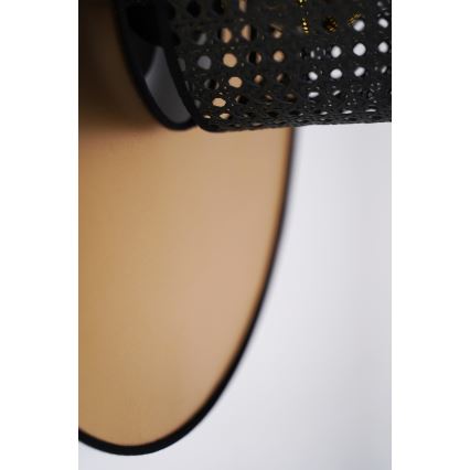 Duolla - Vägglampa TOKYO RATTAN 1xE27/15W/230V diameter 50 cm guld/svart