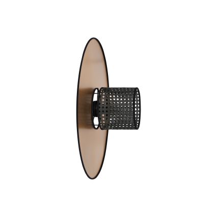 Duolla - Vägglampa TOKYO RATTAN 1xE27/15W/230V diameter 50 cm guld/svart