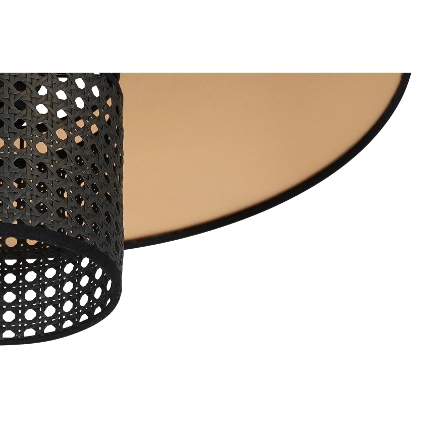 Duolla - Vägglampa TOKYO RATTAN 1xE27/15W/230V diameter 50 cm guld/svart