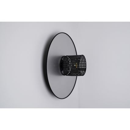 Duolla - Vägglampa TOKYO RATTAN 1xE27/15W/230V diameter 50 cm silver/svart
