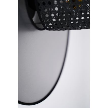 Duolla - Vägglampa TOKYO RATTAN 1xE27/15W/230V diameter 50 cm silver/svart