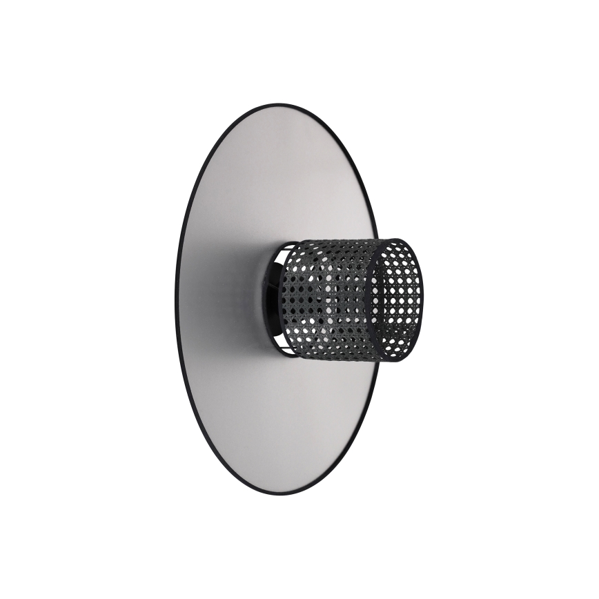 Duolla - Vägglampa TOKYO RATTAN 1xE27/15W/230V diameter 50 cm silver/svart