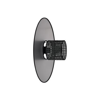 Duolla - Vägglampa TOKYO RATTAN 1xE27/15W/230V diameter 50 cm silver/svart