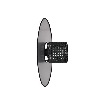 Duolla - Vägglampa TOKYO RATTAN 1xE27/15W/230V diameter 50 cm silver/svart