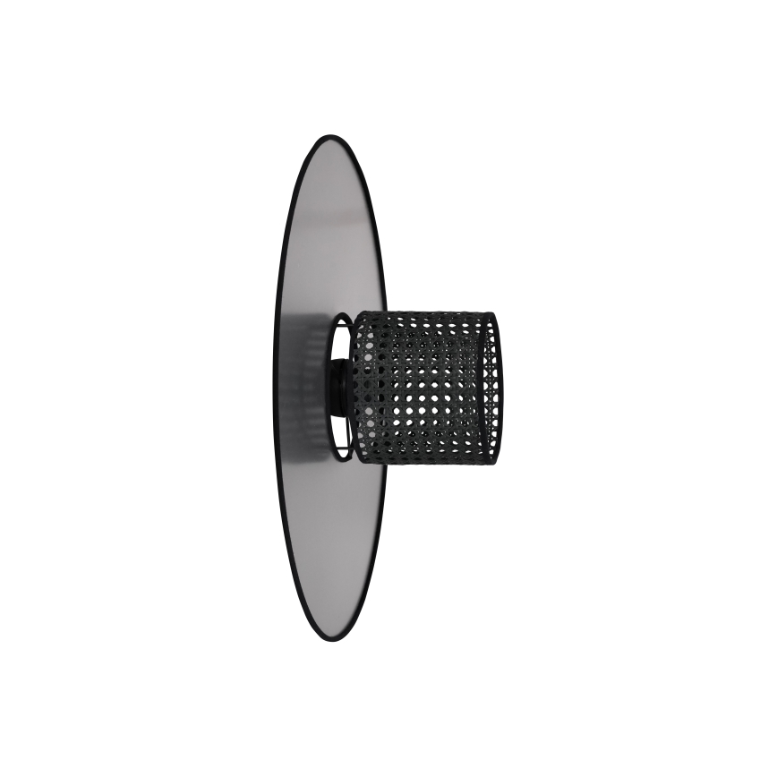 Duolla - Vägglampa TOKYO RATTAN 1xE27/15W/230V diameter 50 cm silver/svart