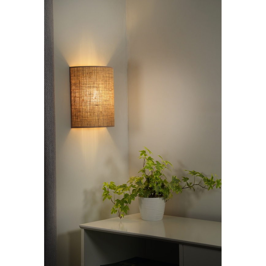 Duolla - Vägglampa YUTE 1xE27/15W/230V diameter 20 cm brun