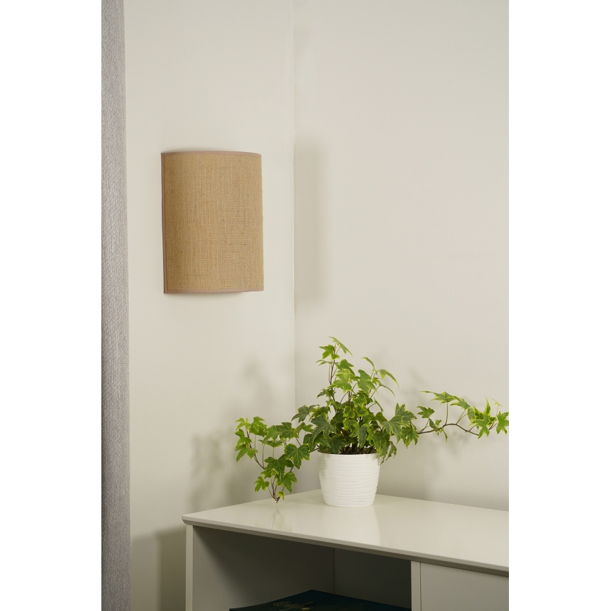 Duolla - Vägglampa YUTE 1xE27/15W/230V diameter 20 cm brun