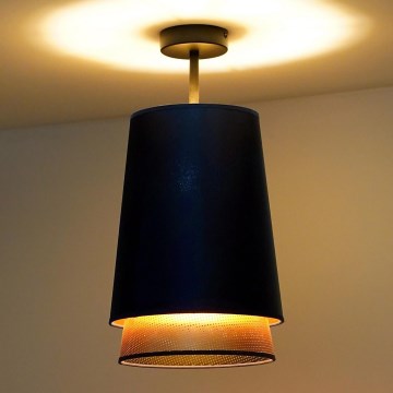 Duolla - Ytmonterad ljuskrona BELL SHINY 1xE27/15W/230V diameter 25 cm blå/koppar