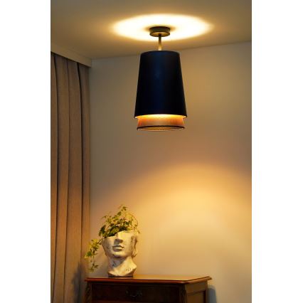 Duolla - Ytmonterad ljuskrona BELL SHINY 1xE27/15W/230V diameter 25 cm blå/koppar