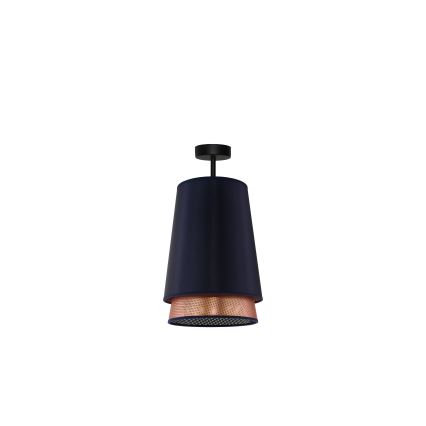 Duolla - Ytmonterad ljuskrona BELL SHINY 1xE27/15W/230V diameter 25 cm blå/koppar