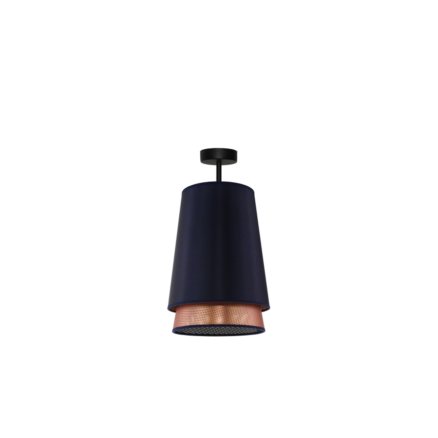 Duolla - Ytmonterad ljuskrona BELL SHINY 1xE27/15W/230V diameter 25 cm blå/koppar