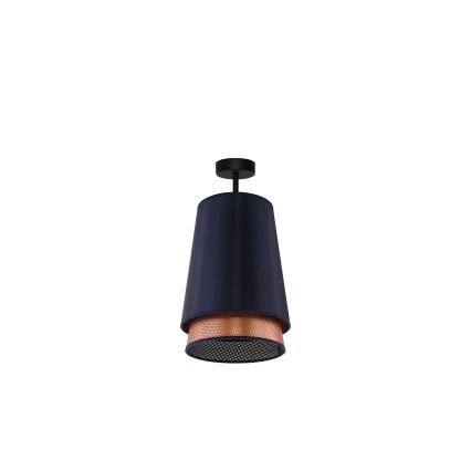 Duolla - Ytmonterad ljuskrona BELL SHINY 1xE27/15W/230V diameter 25 cm blå/koppar